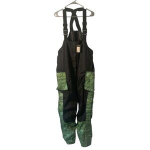 FISHSTAR Black + Green Heavyweight Waterproof Ice Fishing Bibs NWT Various Sizes